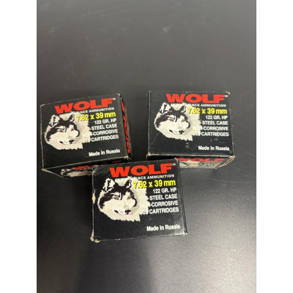Wolf Performance Ammunition 7.62x39mm rifle Ammo - Made in Russia - 20 Cartridges per box 