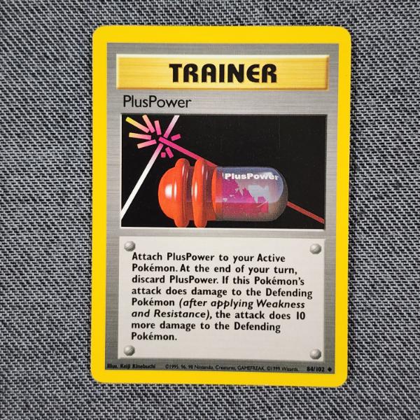 PlusPower 84/102 Uncommon Trainer Vintage Base Set Pokemon Trading Card - Near Mint