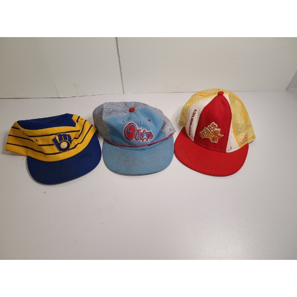 3 Hats - 1980s Philadelphia Stars USFL trucker hat - Sports Specialties Houston Oilers snapback cap 