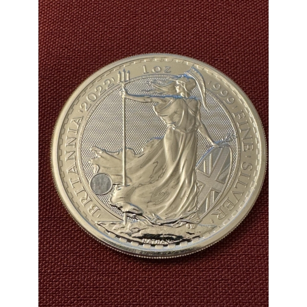 2022 Britannia England One Ounce .999 Fine Silver Coin - Mint Condition