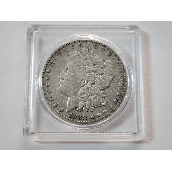 1888 90% Silver Morgan Dollar In Protective Case