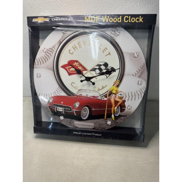 Official Licensed Chevrolet 13" MDF Wood Clock  - Brand New In The Box 