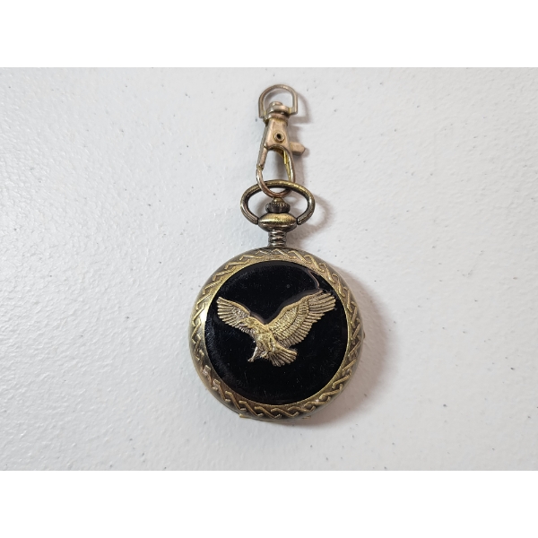 Vintage-Style Benrus Pocket Watch with Bronze-Tone Eagle Emblem 