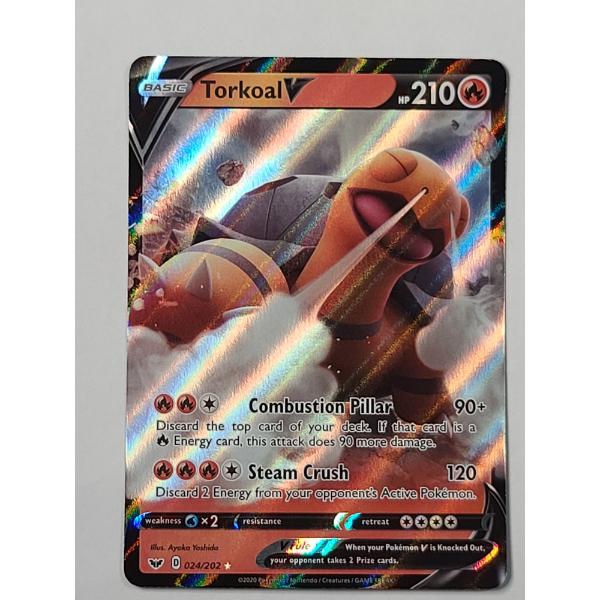 Torkoal V Rare (#024/202) Holo Pokemon Card From The Sword & Shield Base Set 