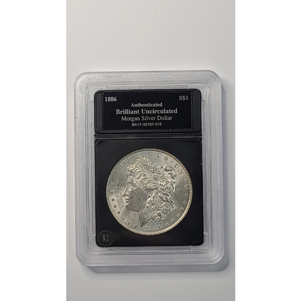 United States 1886 Brilliant Uncirculated Morgan 90% Silver Dollar
