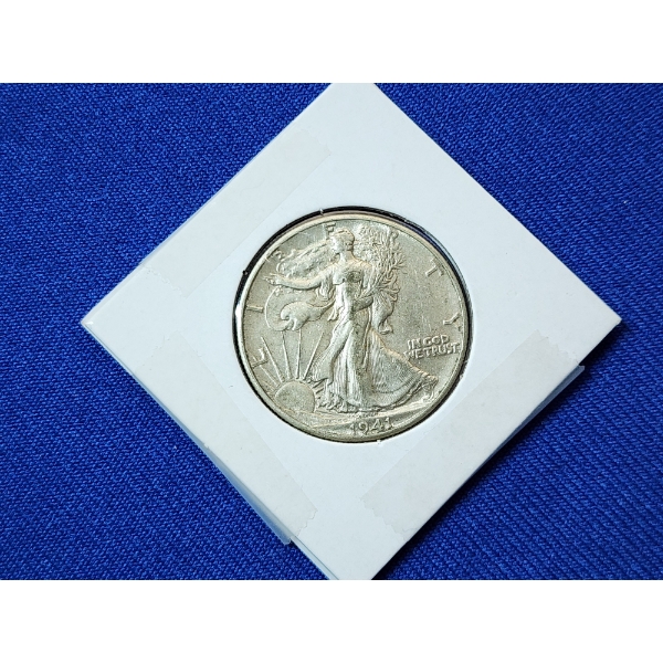 1941 United States Walking Liberty Silver Half Dollar