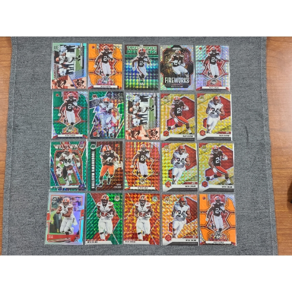 20 Assorted Parallel Nick Chub Panini Football Trading Cards - Including Numbered Card!