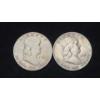 Image 1 : (2) 1951 90% Silver Franklin Half Dollars - Face Value: $1.00