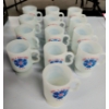Image 1 : Vintage - 13 Army Navy Milk Glass Footed Mugs