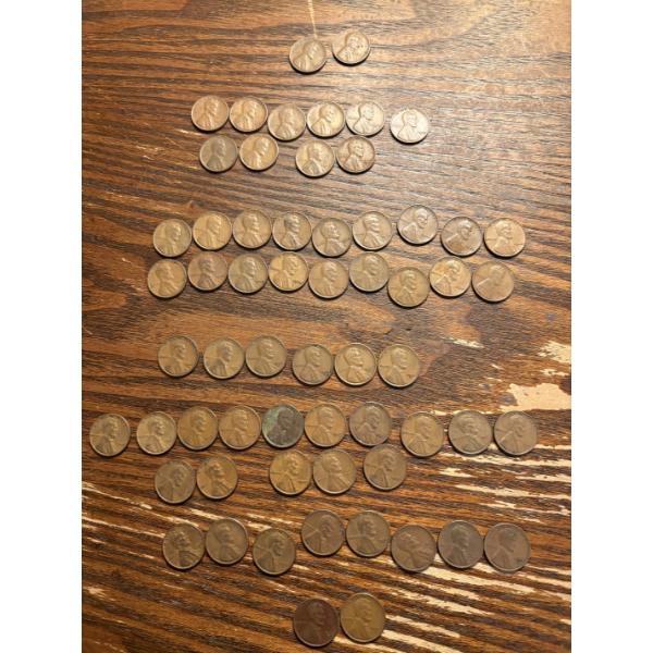 Wheat Pennies - FV $ 0.61 -1940 - 1940-D - 1940-S - 1941-D -1942 -1942-D -1942-S 