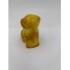 Image 2 : Adorable Degenhart Uranium Glass Dog Figurine - Butterscotch Slag - ~2.5 inches