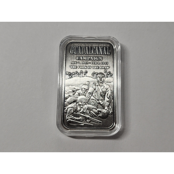 Guadalcanal Campaign Commemorative 1oz 999 Fine Silver Art Bar