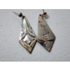 Image 5 : Two Pairs of Earrings: Two-Tone Sterling Silver & 14K Gold Filled Diamond-Shaped/ Cowboy Hat & Spurs