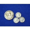 Image 1 : United States 90% Silver Coins: x3 Mercury Dimes & 1951 Franklin Half Dollar FV: $0.80