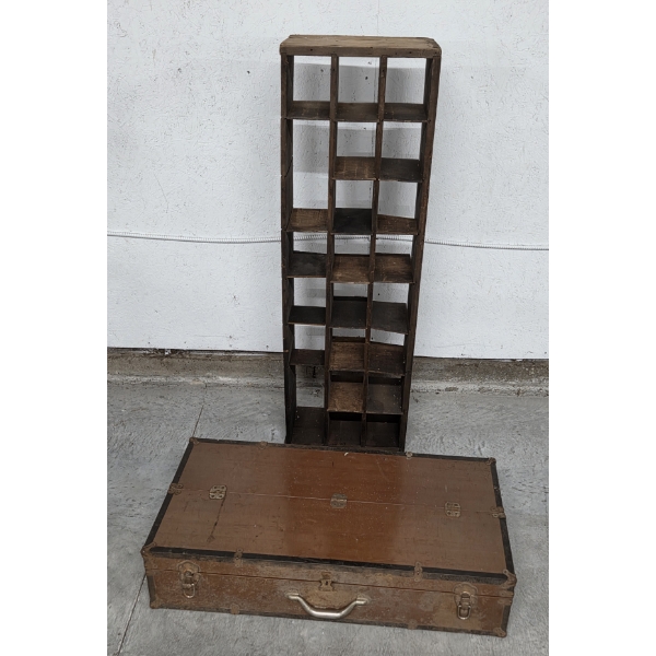 Unique Vintage 36''x45'' Wooden Shelf And 16''x32'' Toolbox