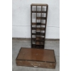 Image 1 : Unique Vintage 36''x45'' Wooden Shelf And 16''x32'' Toolbox
