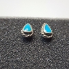 Image 2 : Sterling Silver and Turquoise Stud Earrings - Total Weight: 2.3g