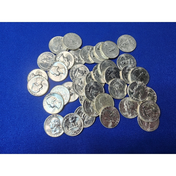 Lot of Assorted Silver Washington Quarters - Appear Uncirculated FV: $ 10.00