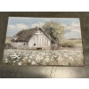 Image 1 : Beautiful Barn in Flower Field Canvas Photo - 24x36" 