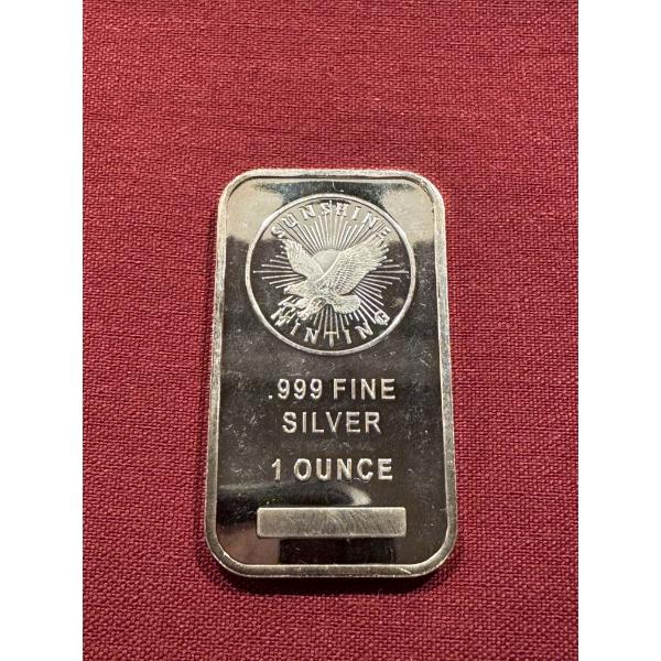 Sunshine Mint .999 Fine Silver One Troy Ounce Bar - Mint Condition