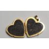 Image 3 : 14K Yellow Gold Two-Tone Heart-Shaped Textured Locket Pendant - Weight: 2.2g