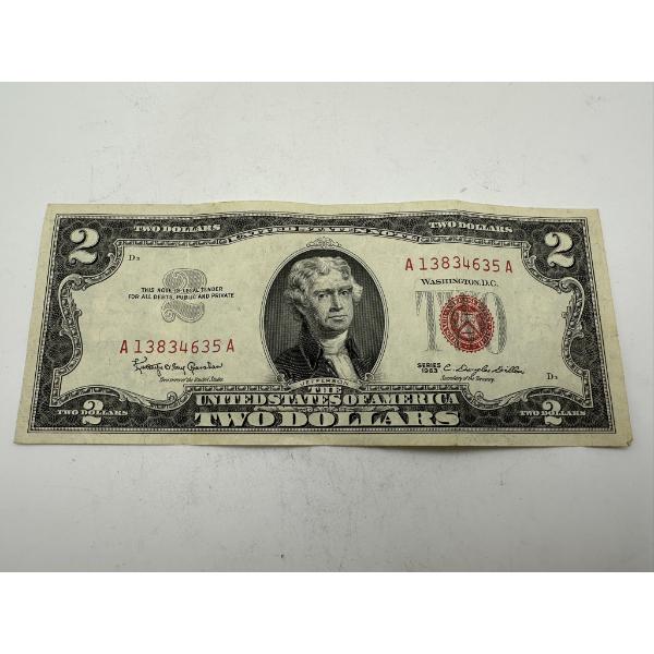 United States 1963 Series Red Seal $2 Note