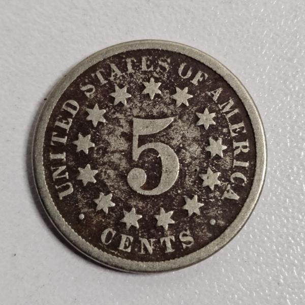 1870 Shield Nickel FV: $.05