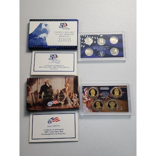 2008 United States Mint 50 State Quarters and Presidential Coins Proof Sets