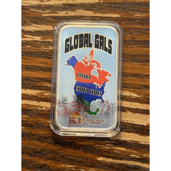 Canada Global Gals .999 Fine Silver Bar Encapsulated - With Sticker & Card - Certified by Sean W. Pa