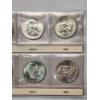 Image 3 : x8 Assorted Years 90% Silver Franklin Half Dollars In Nice Plastic Sleeves FV: $4.00