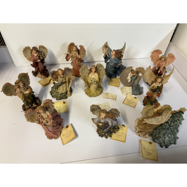 Charming Angles Statues with Certificate of Authenticity - Set of 12 - Includes Certificate of Authe