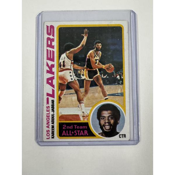 1978-79 Topps Basketball Kareem Abdul Jabbar Basketball Card In Protective Holder - Outstanding Card