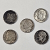 Image 1 : (5) 90% Silver Dimes - (1) Mercury and (4) Roosevelt