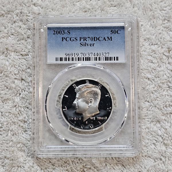 90% Silver 2003-S PCGS Graded PR70DCAM United States Half Dollar Coin AFV $.50