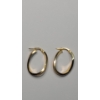Image 1 : Set Of 14K Yellow Gold Oval Swirl Hoop Earrings - Weight: 1.8g