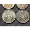 Image 6 : Four Assorted 80% Silver Canadian Half Dollars - ASW: 0.3 Oz Per Coin - About 1.2 Oz ASW Total! 