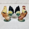 Image 2 : Set of Two 7 Inch Tall Porcelain Roosters