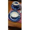 Image 2 : 4 Sets +  Flo Blu - Blue Willow Tea Cups /  Saucers Plus Covered Small Bowl