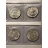 Image 6 : x8 Assorted Years 90% Silver Franklin Half Dollars In Nice Plastic Sleeves FV: $4.00