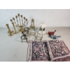 Image 1 : Lot of Assorted Home Decor Items: Including Brass Candleholders, Placemats, Figurines 
