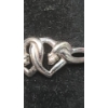 Image 2 : 10K White Gold Interlocking Double Heart Infinity Band Ring With Diamonds - Size: 7.5 - Weight: 1.6g