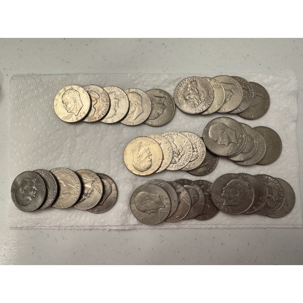 36 - Authentic United States Eisenhower Large Dollar Coins - Mint Condition