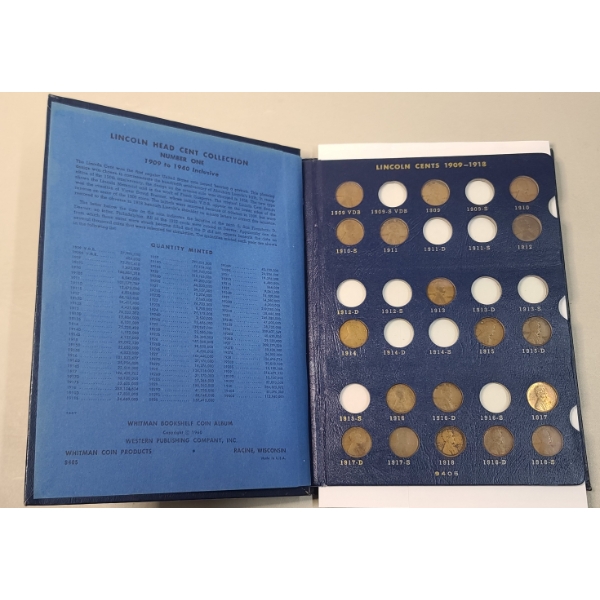Collection Of Assorted Years Lincoln Wheat Cents In Whitman Coin Collection Book - Face Value: $0.66