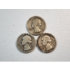Image 1 : Three U.S. 90% Silver Washington Quarters FV: $0.75