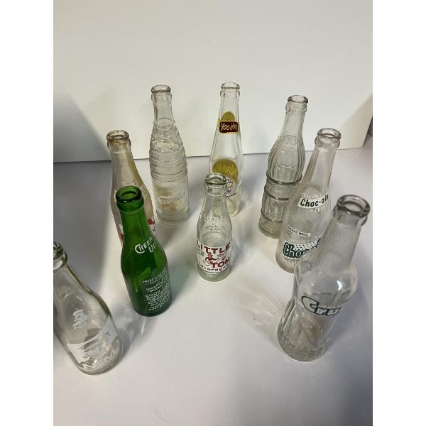 Glass Bottles - set of 9 - Includes Crush - Little Tom - Nemo 
