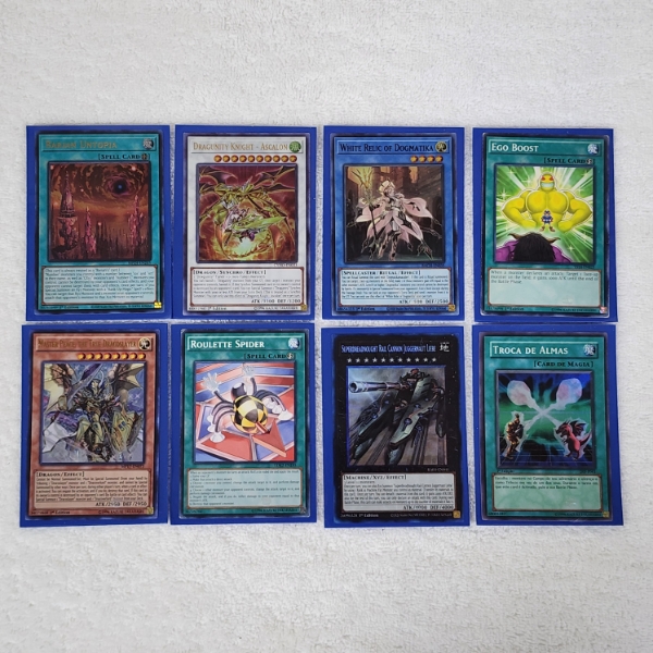 Eight Assorted Yu-Gi-Oh Trading Cards In Sleeves ~ Many Holo's!