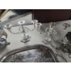 Image 4 : Metal Serving Items with Glass Dishes, Tray, and Candle Holders