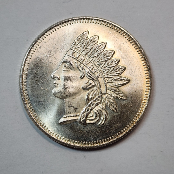 Indian Head Design One Troy Ounce .999 Fine Silver Round
