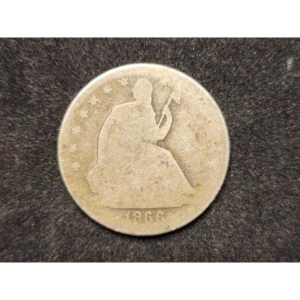 1866 Seated Liberty Half Dollar - Only 744,900 Minted!