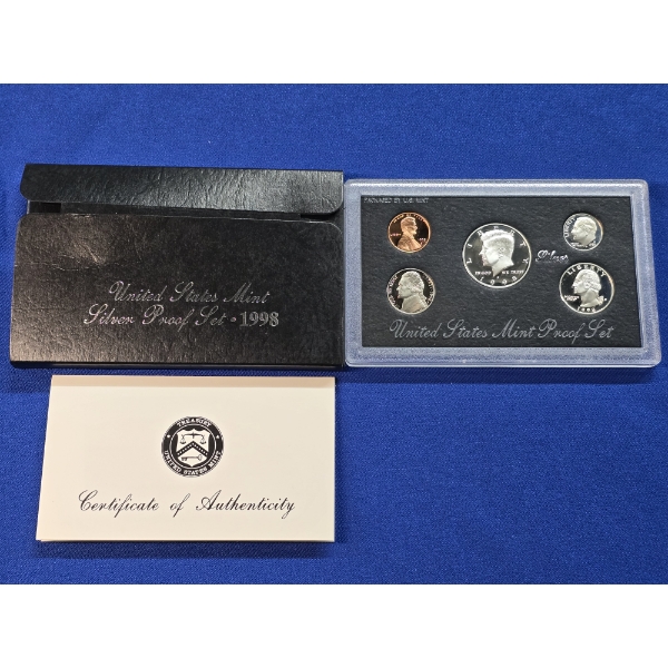 1998-S United States Mint Silver Proof Set in Original Box w/ COA